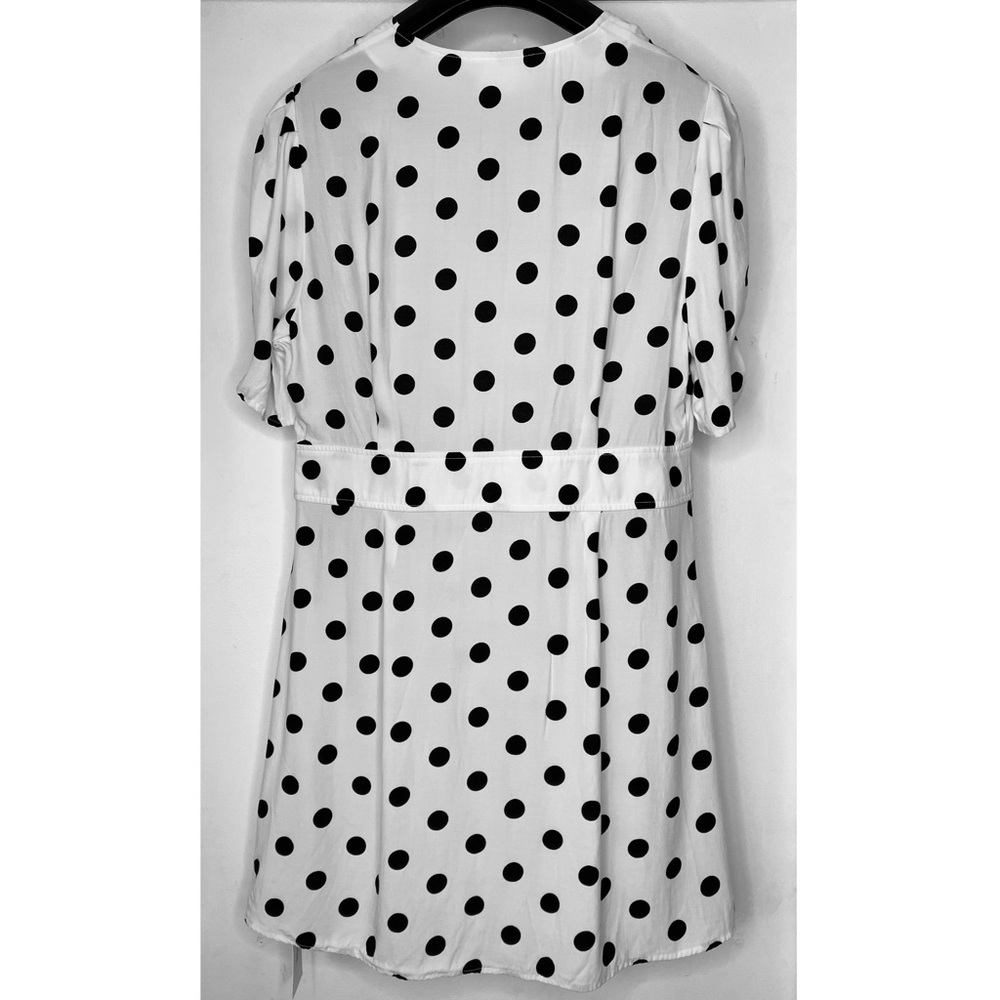 RIXO London Laura Button Down Mini Dress in Black & White Polka Dot XL - Picture 5 of 12